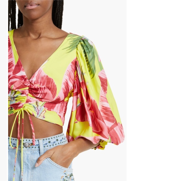 NWT $145 FARM Rio Sweet Jungle Lime Crop Top in size Large! - Picture 5 of 8